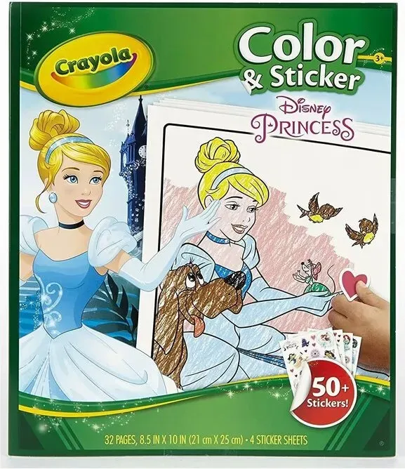 Crayola Disney Prinzessinnen Mal- und Stickerbuch, mehrfarbig
