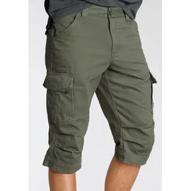 Bruno Banani Bermudas BRUNO BANANI, Herren, Gr. 34, Länge 32, grün (olivgrün), Denim/Jeans, Obermaterial: 100% Baumwolle, schmal knieumspielend, Hosen Bermudas, schmale Passform, gerade Beinform, mit Cargotaschen, Topseller