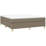 vidaXL Boxspringbett mit Matratze Taupe 180x200 cm Stoff