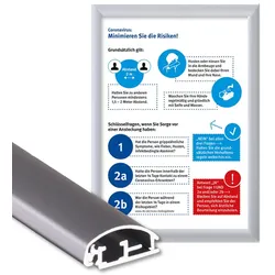 Klapprahmen DIN A4 Gehrung 25 mm mit Poster Hygienehinweis Plakatrahmen