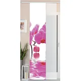 Gardinenbox 2er Set Schiebegardine Flächenvorhang Wildseide Optik und Voile Paneel, 245x45, Orchidee Pink, 80400
