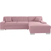 DOMO collection Ecksofa »Bero L-Form«, wahlweise mit Bettfunktion, rosa