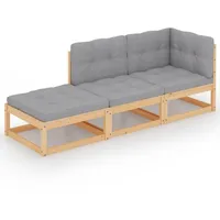 vidaXL Garten-Lounge-Set 3-tlg. braun 3076519
