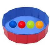 XFSRG Hundepool Faltbarer Pool Mini Planschbecken Wasserspielzeug Hunde Klein Katzenpool für Garten und Balkon (Rot)
