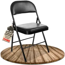 BigDean Klappstuhl Kunstleder schwarz