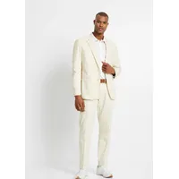 bonprix Anzug aus luftigem Leinen-Mix in Regular Fit (2-tlg.Set), beige, Gr.66, Modischer 2teiliger Leinenanzug bestehend aus Sakko und Hose, aus Leinen
