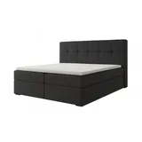 A&J MöbelLand Boxspringbett Dunkelgrau, Textil, H3, 160x200 cm, Schlafzimmer, Betten, Boxspringbetten