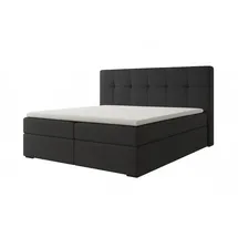A&J MöbelLand Boxspringbett Dunkelgrau, Textil, H3, 160x200 cm, Schlafzimmer, Betten, Boxspringbetten