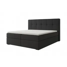 A&J MöbelLand Boxspringbett Dunkelgrau, Textil, H3, 160x200 cm, Schlafzimmer, Betten, Boxspringbetten