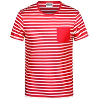 James & Nicholson Herren Maritim T-Shirt - Farbe rot,