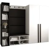 ABIKS MÖBEL Garderoben-Set MIRO Set 4, Garderobe mit gepolsterten Paneelen, Modern Design schwarz