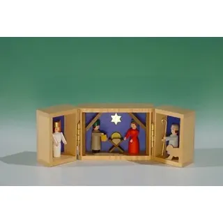 Rudolphs Schatzkiste Miniaturen Klapperkästchen Krippenschrein BxHxT 13x4,5x8cm NEU Miniaturgespann Gespann Fahrzeug Auto Miniaturfigur Miniaturen Figuren Seiffen Erzgebirge Holzfigur Weihnachten