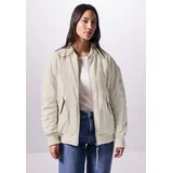 street one studio STREET ONE STUDIO, Damen, Gr. 44, beige (pearly sand), Stoff, Obermaterial: 100% Polyester; Futter: 100% Polyester, unifarben, normal normal, Rundhals, Bündchen, Jacken Blouson, mit Rundhalsausschnitt