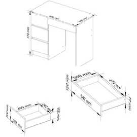 akord furniture factory AKORD A7 links in der Farbe Weiß mit B90 x H77 x T50 cm