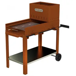 BBQ-Grill FLIPPER für Holz und Holzkohle - 45x50 cm Grillrost - vollständig aus Cortenstahl