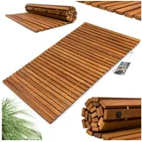 DEUBA Deuba® Badematte Holz FSC®-zertifiziertes Akazienholz rutschfest Badvorleger Duschmatte Holzduschmatte Badezimmerteppich Dusch Vorleger Stabmuster