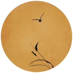 K&L Wall Art Vliestapete »Runde Vliestapete«, Kubistika Gold Himmel Vintage, mehrfarbig, matt - bunt