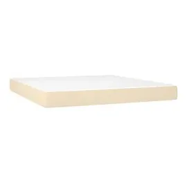 vidaXL Boxspringbett mit Matratze & LED Creme 180x200 cm Stoff