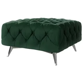 s-style möbel Polsterhocker Chesterfield 80 x 45 x 80 cm Grün Samt