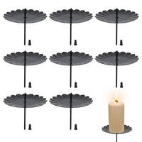 8 Stück Adventskranz für Kerzenhalter, Adventskranz Kerzenhalter, Adventskerzenhalter Metall Kerzenleuchter mit Dorn, Geldgeschenk Kommunion 7.5cm