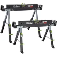 Trutzholm 2x Sägebock 2.0 DELUXE 9-fach höhenverstellbar Stahl bis 1300 kg Klappbock Arbeitsbock Werkbock
