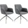 byLIVING Esszimmerstuhl Memphis - grau Schwarz, Metall, schwarz/Esszimmerstuhl/B 62 H 96 T 60 cm Stoffauswahl, Sitzfläche 360° drehbar, inklusive Armlehnen, abwischbar, gepolsterte Armlehnen, Esszimmer, Stühle, 2er-Set, gepolstert mit hochwertigem