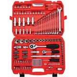 FAMEX Mechaniker Steckschlüsselsatz, Ratschenkasten, Nusskasten 125-teilig