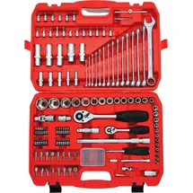 FAMEX Mechaniker Steckschlüsselsatz, Ratschenkasten, Nusskasten 125-teilig