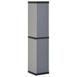 vidaXL Garten-Lagerschrank 34 x 40 x 168 cm Grau-Schwarz