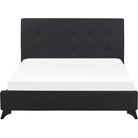 Beliani Polsterbett Schwarz Textil, 140x200 cm