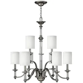 Elstead Lighting Hinkley HK-SUSSEX9 - Kronleuchter Sussex, 9xE14/40W/230V mattchrom - Mattes Chrom