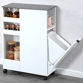 KESPER Nischenregal weiß mit Abfalleimer 60 x 86 x 25 cm