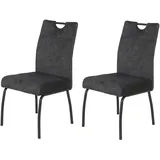 Hela 4-Fußstuhl EVELYN Polyester schwarz 2er Set