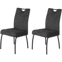 Hela 4-Fußstuhl EVELYN Polyester schwarz 2er Set