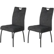 Hela 4-Fußstuhl EVELYN Polyester schwarz 2er Set