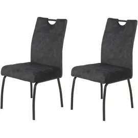 Hela 4-Fußstuhl EVELYN Polyester schwarz 2er Set