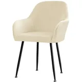 ABZDUNG Skandinavische Stuhlhussen, Samt-Esszimmerstuhlhussen 6er/4er/2er/1er-Set, Stretch-Esszimmerstuhlhussen mit Armlehne und Rückenlehne(Beige,6 pcs)