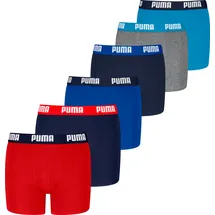 Puma Boxershort 6er Pack - Everyday Basic Boxers ECOM 6P Cotton Stretch, Rot/Blau/Grau 170-176