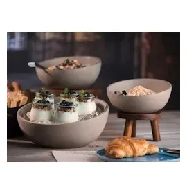 APS 33256 Akazienholz Buffet Ständer, Ø 25 x 15 cm