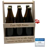 KF-Holz 6er Bierträger mit persönlicher Gravur, Flaschenträger, Männerhandtasche, Bierkasten