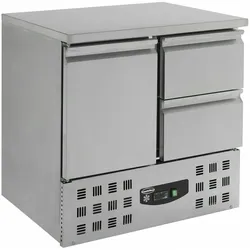 CombiSteel Gastro Kühltisch Kühltheke Kühlung 1x 1/1GN, 1 Tür & 2 Laden, 900x700x875mm NEU