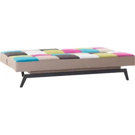 Beliani Schlafcouch Polyester 3-Sitzer Silber