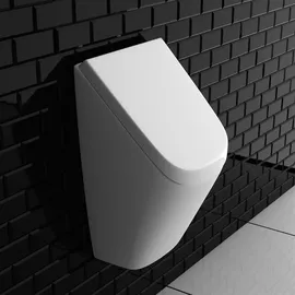 Vitra Pure Style Urinal mit VitrA hygiene inkl. Deckel und Urinal-Absaug-Siphon | Pissoir mit Antibakterielle Beschichtung | Robuste Keramik