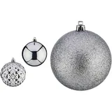 krist+ Weihnachtskugeln Ø 8 cm 3 Stück Silber PVC