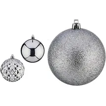 krist+ Weihnachtskugeln Ø 8 cm 3 Stück Silber PVC