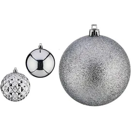 krist+ Weihnachtskugeln Ø 8 cm 3 Stück Silber PVC