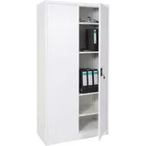Mendler Aktenschrank HWC-H17, Stahlschrank Büroschrank Schrank, 2 Türen abschließbar Metall ~ 185x90x40cm weiß