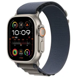 Apple Watch Ultra 2 GPS + Cellular 49 mm Titangehäuse natur, Alpine Loop blau S