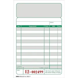 RNK Kassenblock 2952F 100x150mm 2x50Blatt