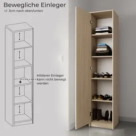 home collective Bücherregal Kleiderschrank 40 x 35 x 180 cm Beige